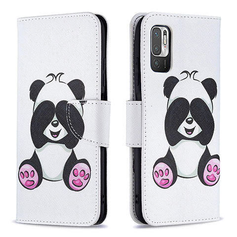 Custodia Portafoglio In Pelle Fantasia Modello Cover con Supporto B03F per Xiaomi Redmi Note 10T 5G Bianco