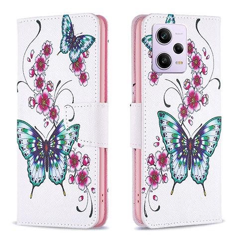 Custodia Portafoglio In Pelle Fantasia Modello Cover con Supporto B03F per Xiaomi Redmi Note 12 Explorer Colorato