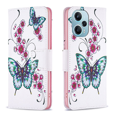 Custodia Portafoglio In Pelle Fantasia Modello Cover con Supporto B03F per Xiaomi Redmi Note 12 Turbo 5G Colorato