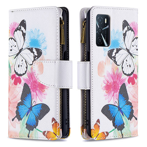 Custodia Portafoglio In Pelle Fantasia Modello Cover con Supporto B04F per Oppo A16s Colorato