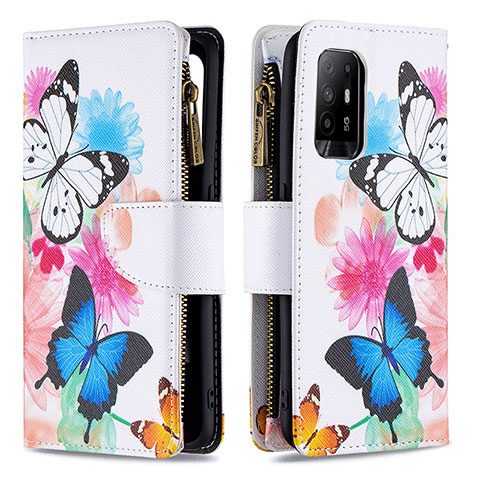 Custodia Portafoglio In Pelle Fantasia Modello Cover con Supporto B04F per Oppo A94 5G Colorato