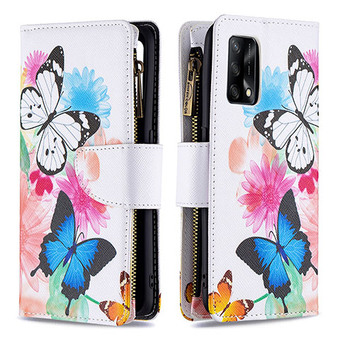 Custodia Portafoglio In Pelle Fantasia Modello Cover con Supporto B04F per Oppo A95 4G Colorato