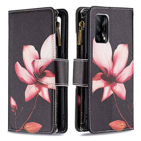 Custodia Portafoglio In Pelle Fantasia Modello Cover con Supporto B04F per Oppo A95 4G Rosso