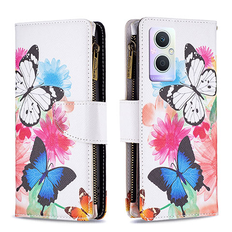 Custodia Portafoglio In Pelle Fantasia Modello Cover con Supporto B04F per Oppo A96 5G Colorato