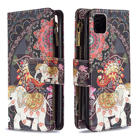 Custodia Portafoglio In Pelle Fantasia Modello Cover con Supporto B04F per Realme C20 Marrone