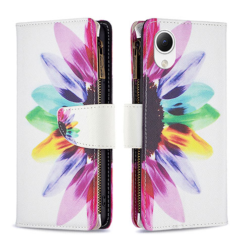 Custodia Portafoglio In Pelle Fantasia Modello Cover con Supporto B04F per Samsung Galaxy A23e 5G Multicolore