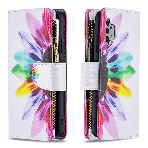 Custodia Portafoglio In Pelle Fantasia Modello Cover con Supporto B04F per Samsung Galaxy A32 5G Multicolore