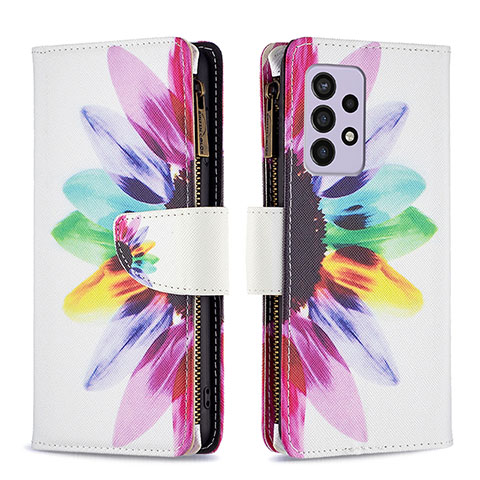 Custodia Portafoglio In Pelle Fantasia Modello Cover con Supporto B04F per Samsung Galaxy A33 5G Multicolore