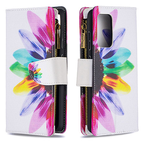 Custodia Portafoglio In Pelle Fantasia Modello Cover con Supporto B04F per Samsung Galaxy A52s 5G Multicolore