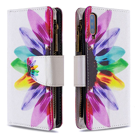 Custodia Portafoglio In Pelle Fantasia Modello Cover con Supporto B04F per Samsung Galaxy A70 Multicolore