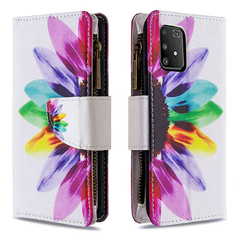 Custodia Portafoglio In Pelle Fantasia Modello Cover con Supporto B04F per Samsung Galaxy A91 Multicolore