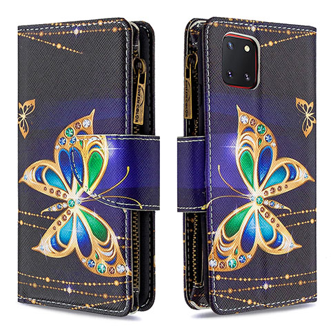 Custodia Portafoglio In Pelle Fantasia Modello Cover con Supporto B04F per Samsung Galaxy M60s Nero