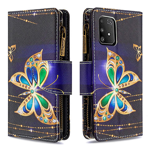 Custodia Portafoglio In Pelle Fantasia Modello Cover con Supporto B04F per Samsung Galaxy S10 Lite Nero