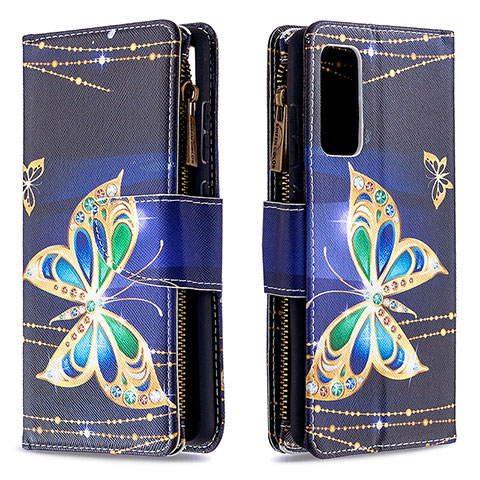 Custodia Portafoglio In Pelle Fantasia Modello Cover con Supporto B04F per Samsung Galaxy S20 FE 4G Nero