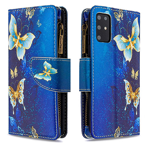 Custodia Portafoglio In Pelle Fantasia Modello Cover con Supporto B04F per Samsung Galaxy S20 Plus 5G Blu