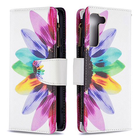 Custodia Portafoglio In Pelle Fantasia Modello Cover con Supporto B04F per Samsung Galaxy S21 5G Colorato