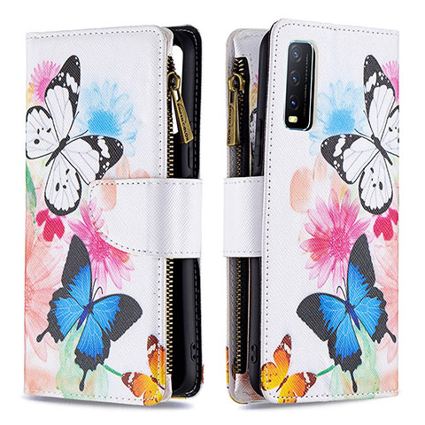 Custodia Portafoglio In Pelle Fantasia Modello Cover con Supporto B04F per Vivo Y30g Colorato