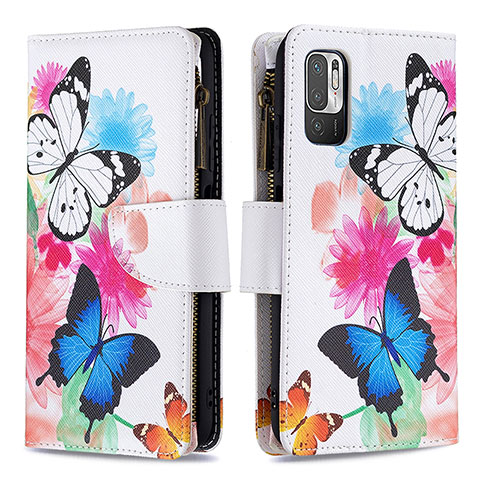 Custodia Portafoglio In Pelle Fantasia Modello Cover con Supporto B04F per Xiaomi POCO M3 Pro 5G Colorato