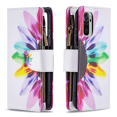 Custodia Portafoglio In Pelle Fantasia Modello Cover con Supporto B04F per Xiaomi Poco M5S Multicolore