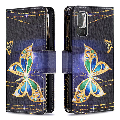 Custodia Portafoglio In Pelle Fantasia Modello Cover con Supporto B04F per Xiaomi Redmi Note 10T 5G Nero