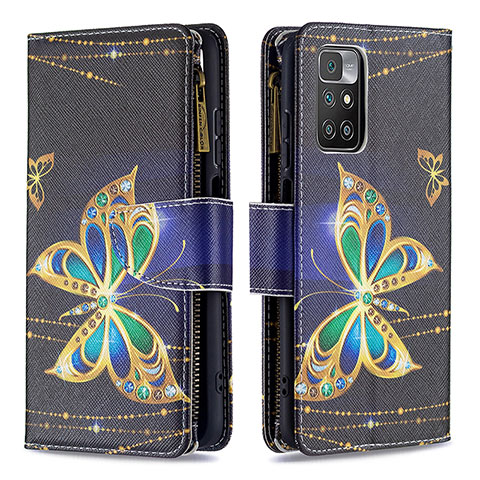 Custodia Portafoglio In Pelle Fantasia Modello Cover con Supporto B04F per Xiaomi Redmi Note 11 4G (2021) Nero