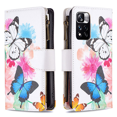 Custodia Portafoglio In Pelle Fantasia Modello Cover con Supporto B04F per Xiaomi Redmi Note 11 Pro+ Plus 5G Colorato