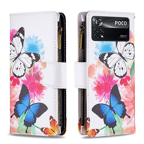 Custodia Portafoglio In Pelle Fantasia Modello Cover con Supporto B04F per Xiaomi Redmi Note 11E Pro 5G Colorato