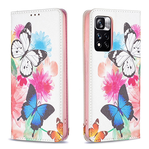 Custodia Portafoglio In Pelle Fantasia Modello Cover con Supporto B05F per Xiaomi Mi 11i 5G (2022) Colorato