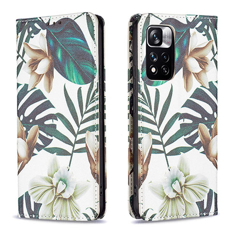 Custodia Portafoglio In Pelle Fantasia Modello Cover con Supporto B05F per Xiaomi Mi 11i 5G (2022) Verde