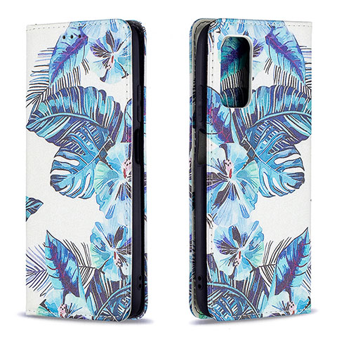 Custodia Portafoglio In Pelle Fantasia Modello Cover con Supporto B05F per Xiaomi Poco M3 Cielo Blu