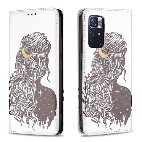 Custodia Portafoglio In Pelle Fantasia Modello Cover con Supporto B05F per Xiaomi Poco M4 Pro 5G Nero