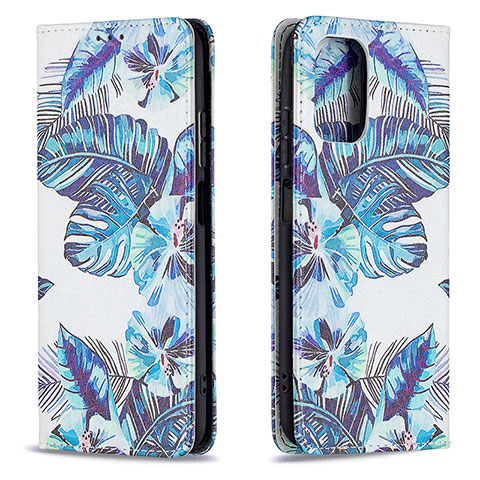 Custodia Portafoglio In Pelle Fantasia Modello Cover con Supporto B05F per Xiaomi Redmi Note 10 4G Cielo Blu