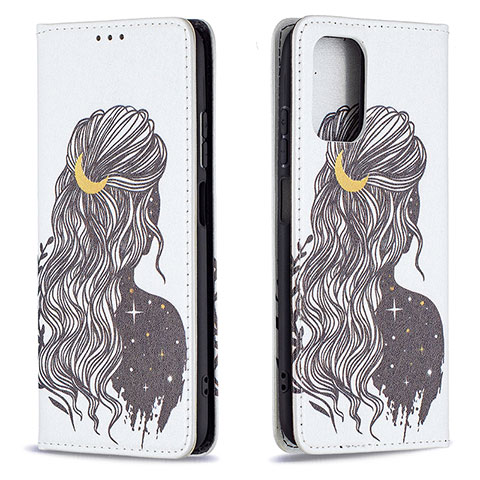 Custodia Portafoglio In Pelle Fantasia Modello Cover con Supporto B05F per Xiaomi Redmi Note 10 4G Grigio