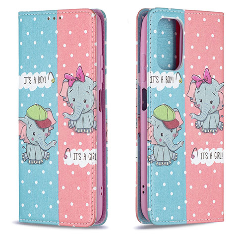 Custodia Portafoglio In Pelle Fantasia Modello Cover con Supporto B05F per Xiaomi Redmi Note 10S 4G Rosa