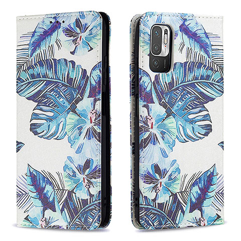 Custodia Portafoglio In Pelle Fantasia Modello Cover con Supporto B05F per Xiaomi Redmi Note 10T 5G Cielo Blu