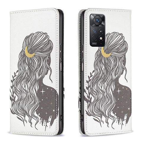 Custodia Portafoglio In Pelle Fantasia Modello Cover con Supporto B05F per Xiaomi Redmi Note 11 Pro 5G Nero