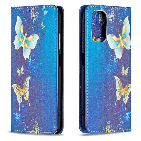 Custodia Portafoglio In Pelle Fantasia Modello Cover con Supporto B05F per Xiaomi Redmi Note 11 SE India 4G Blu