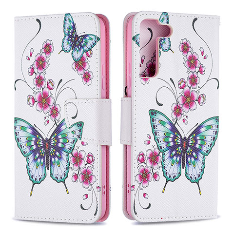 Custodia Portafoglio In Pelle Fantasia Modello Cover con Supporto B09F per Samsung Galaxy S21 5G Colorato