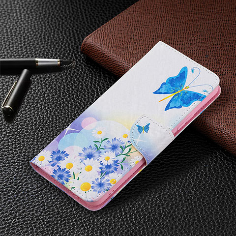 Custodia Portafoglio In Pelle Fantasia Modello Cover con Supporto BF4 per Xiaomi Redmi Note 10 Pro 4G Blu
