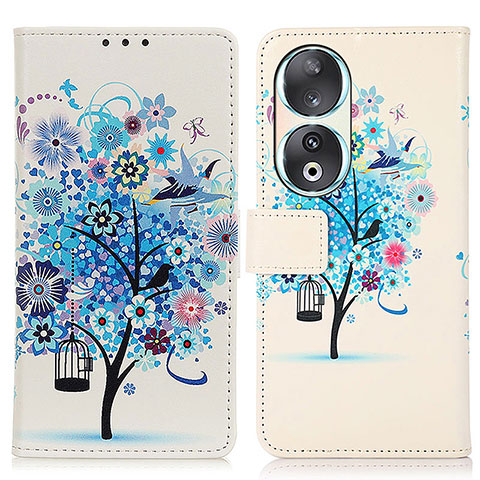 Custodia Portafoglio In Pelle Fantasia Modello Cover con Supporto D02Y per Huawei Honor 90 5G Blu