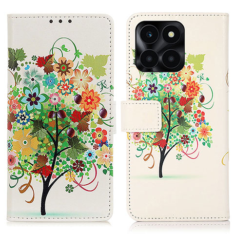 Custodia Portafoglio In Pelle Fantasia Modello Cover con Supporto D02Y per Huawei Honor X6a Verde