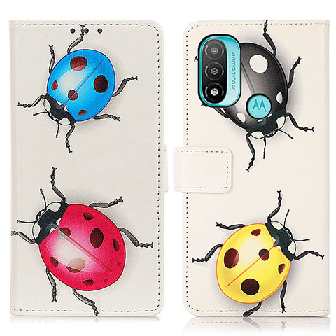 Custodia Portafoglio In Pelle Fantasia Modello Cover con Supporto D02Y per Motorola Moto E30 Multicolore