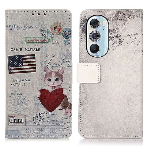 Custodia Portafoglio In Pelle Fantasia Modello Cover con Supporto D02Y per Motorola Moto Edge Plus (2022) 5G Rosso Rosa