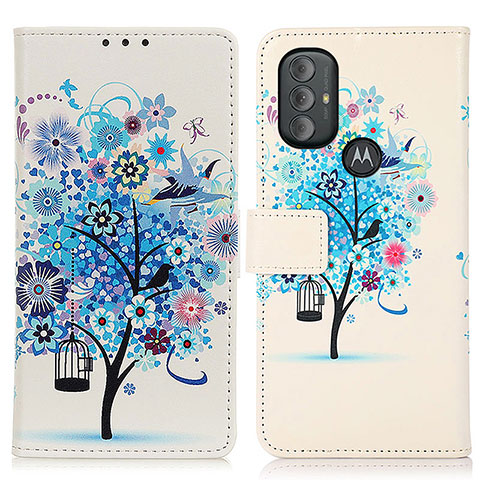 Custodia Portafoglio In Pelle Fantasia Modello Cover con Supporto D02Y per Motorola Moto G Play Gen 2 Blu