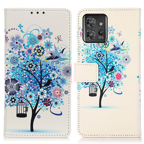 Custodia Portafoglio In Pelle Fantasia Modello Cover con Supporto D02Y per Motorola ThinkPhone 5G Blu