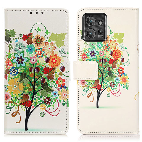 Custodia Portafoglio In Pelle Fantasia Modello Cover con Supporto D02Y per Motorola ThinkPhone 5G Verde