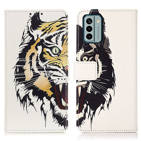 Custodia Portafoglio In Pelle Fantasia Modello Cover con Supporto D02Y per Nokia G22 Giallo