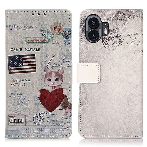 Custodia Portafoglio In Pelle Fantasia Modello Cover con Supporto D02Y per Nothing Phone 2 Multicolore