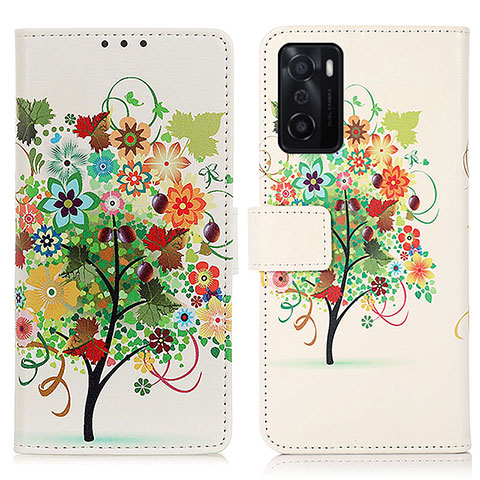 Custodia Portafoglio In Pelle Fantasia Modello Cover con Supporto D02Y per Oppo A55S 5G Colorato