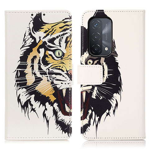 Custodia Portafoglio In Pelle Fantasia Modello Cover con Supporto D02Y per Oppo A74 5G Giallo